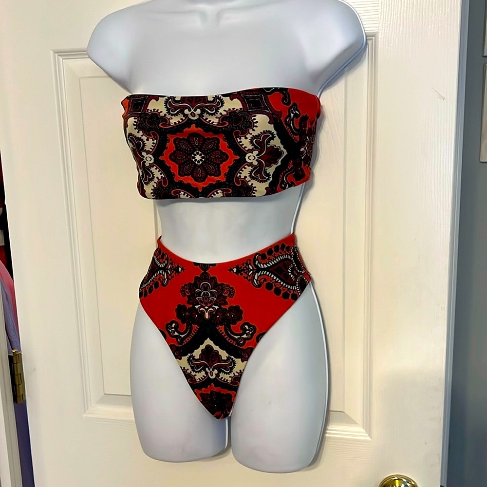 ZAFUL high waisted bandeau bikini